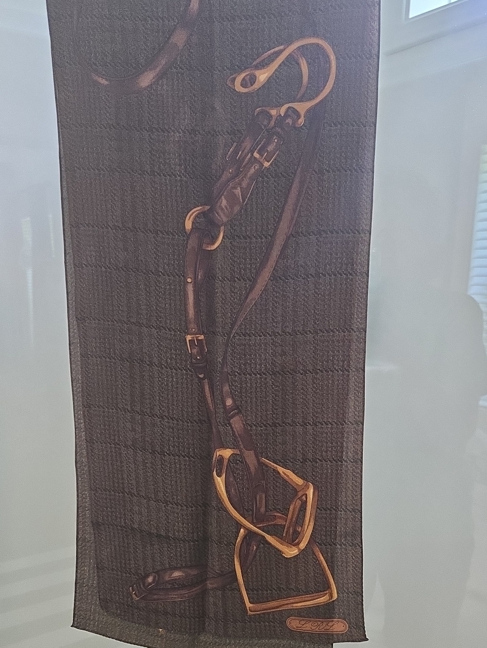 Vintage Ralph Lauren Brown  Equistrian Print Scarf